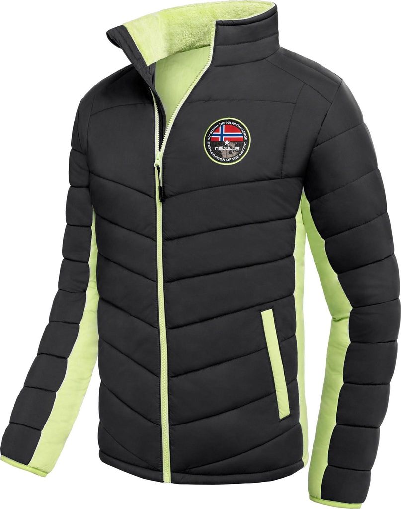 Nebulus Winterjacke GENIUS Herren, warme Outdoorjacke, praktische & vielseitige Übergangs- & Winterjacke, P5851 - Herren, schwarz-lime, XXL