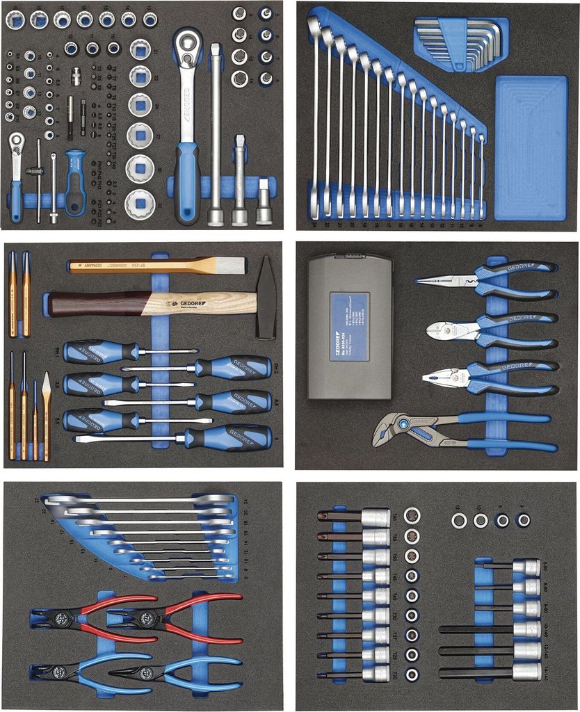 GEDORE TS-190 Werkzeugsortiment in Check-Tool-Modulen, 190-teilig, 2956527