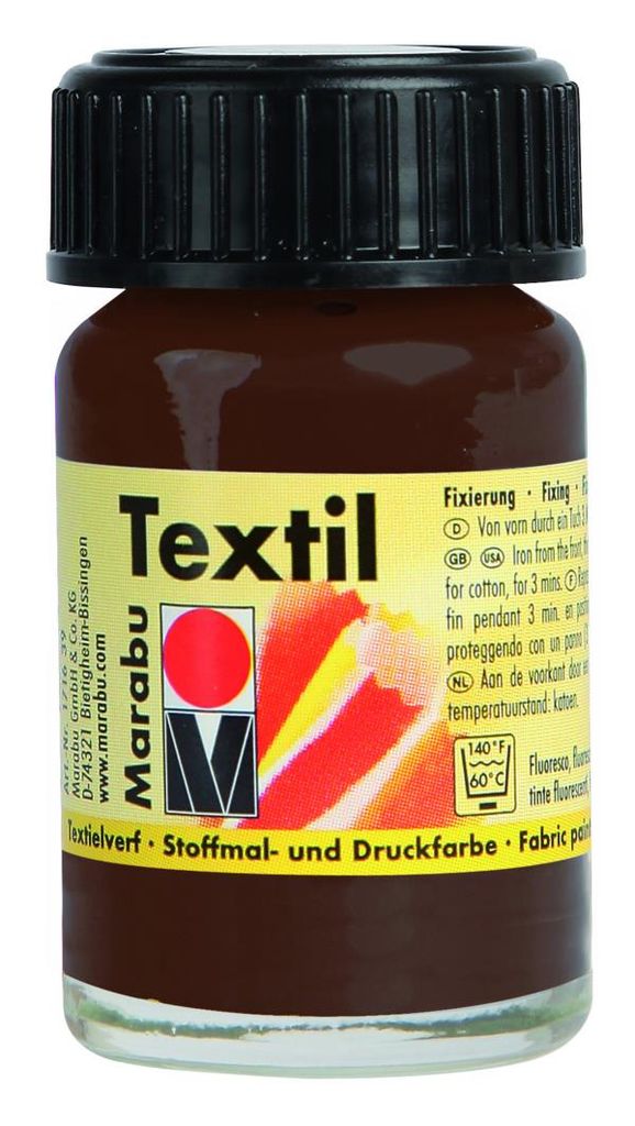 Marabu 1716 39 045 Textil Dunkelbraun 045, 15 ml
