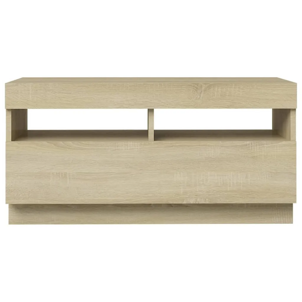 Mobile Supporto TV 80x35x40 cm Rovere Sonoma - Robustezza e LED - 5