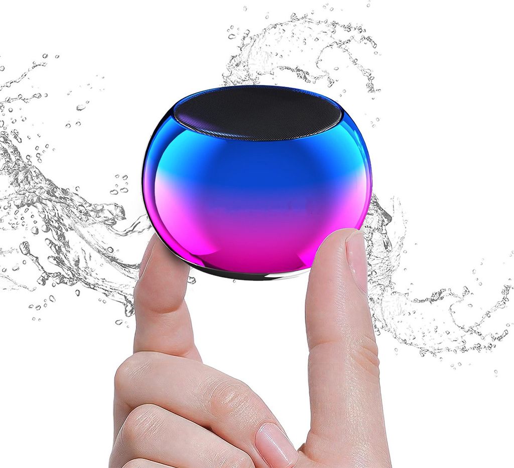 Mini Bluetooth Duschlautsprecher, IPX7 wasserdicht, tragbar mit Umhängeband, lauter Stereo-Sound & kräftigem Bass, kompaktes Design für unterwegs