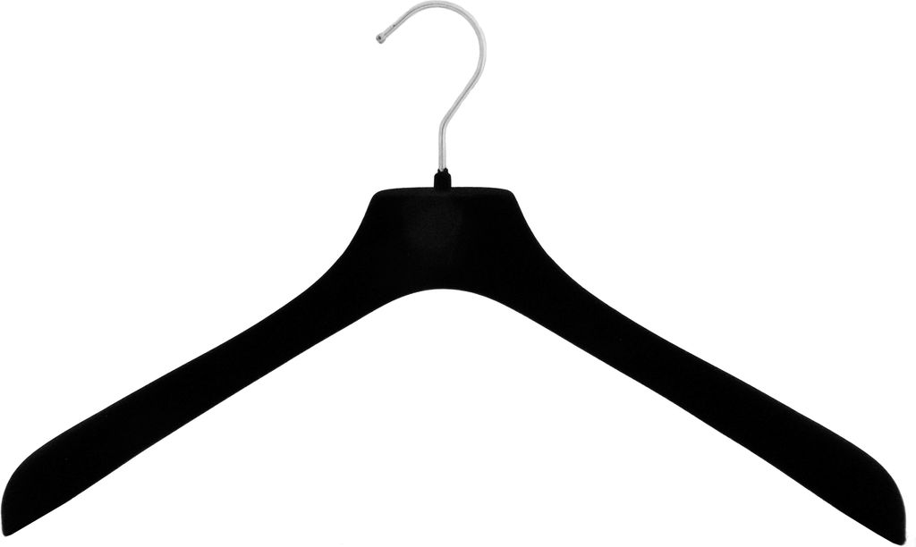Samt Kleiderbügel für Jacken und Mäntel 48 cm schwarz NEU Produktbild 