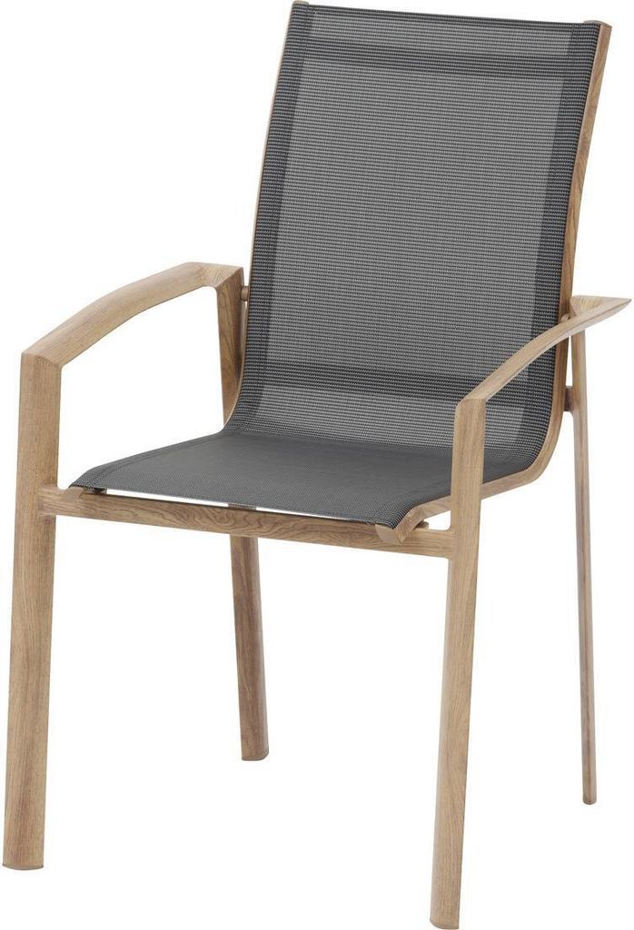 Hespéride - Garten-stapelsessel "axant" pfeffergrau & honey aluminium und texaline