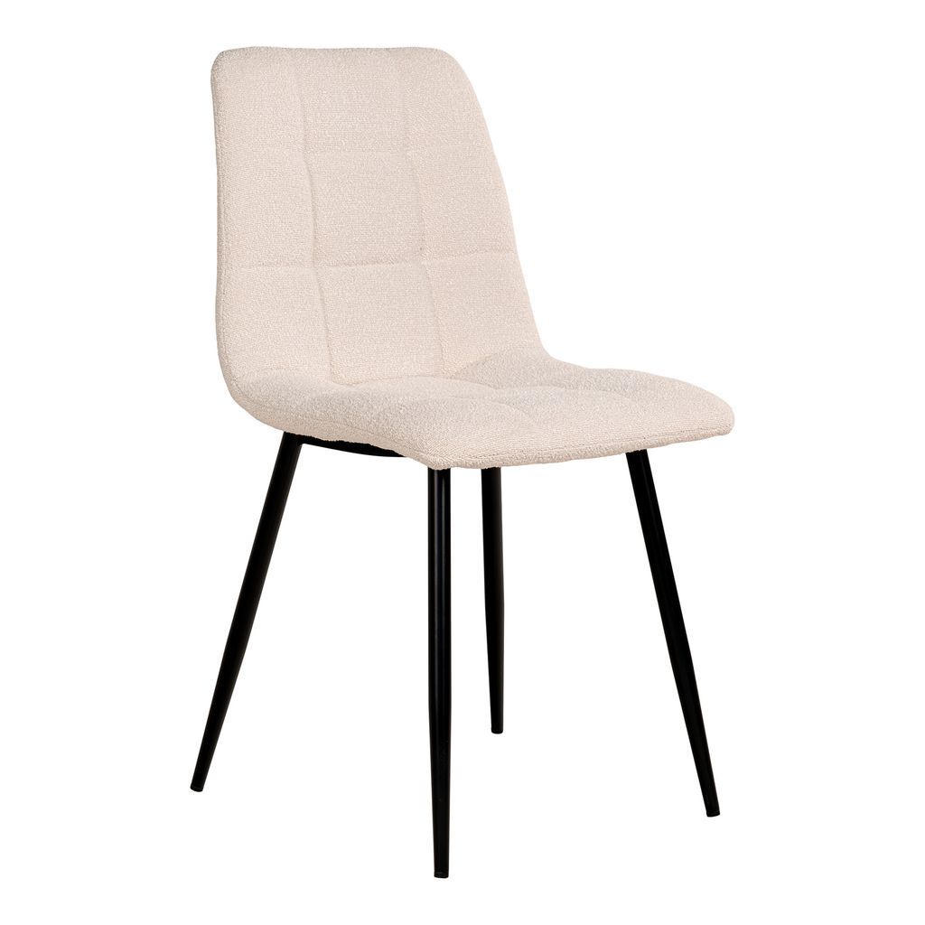 Polsterstuhl >Middelfart< (2er-Set) in Weiss, Stoff - 44x86x55cm (BxHxT)