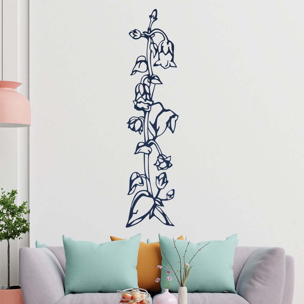 Glöckchen - Blume Wandtattoo in 6 Größen - Wandaufkleber Wall Sticker - Dekoration, Küche, Wohnzimmer, Schlafzimmer, Badezimmer