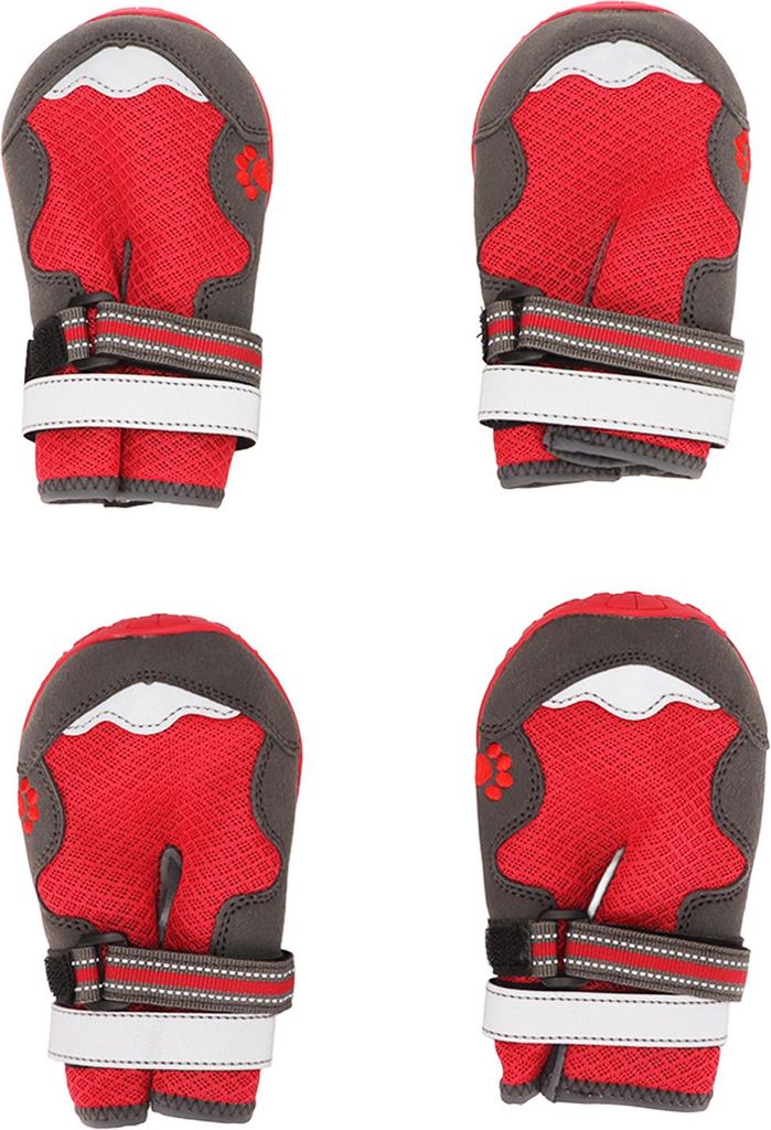 4 Stück Hundestiefel Stilvoller, hitzebeständiger, atmungsaktiver Pfotenschutz aus Mesh mit reflektierenden Riemen für Outdoor-Aktivitäten Nr. 5