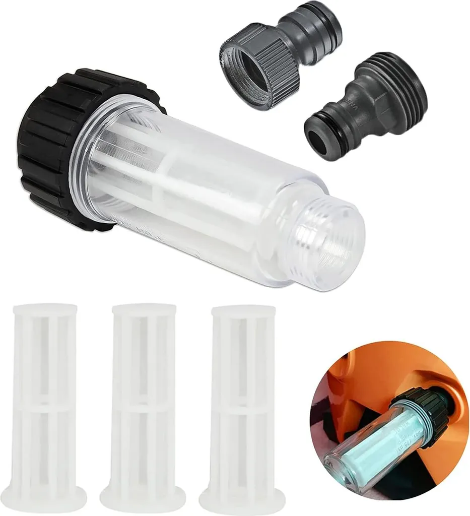 Filtre à eau pour nettoyeur haute pression blanc en plastique - 3 pièces