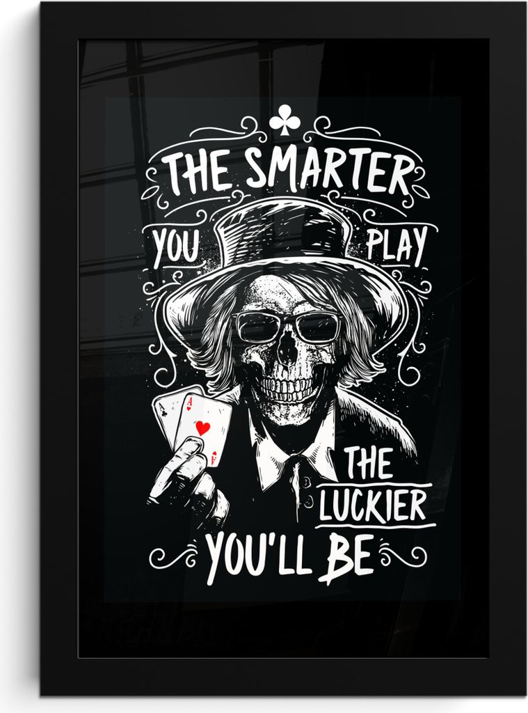 MuchoWow MuchoWow Gerahmtes Poster Mancave - Spielkarten - Männer - Retro 20x30 cm - Poster mit zchwarzem Bilderrahmen - Drucken - Bilder Post...