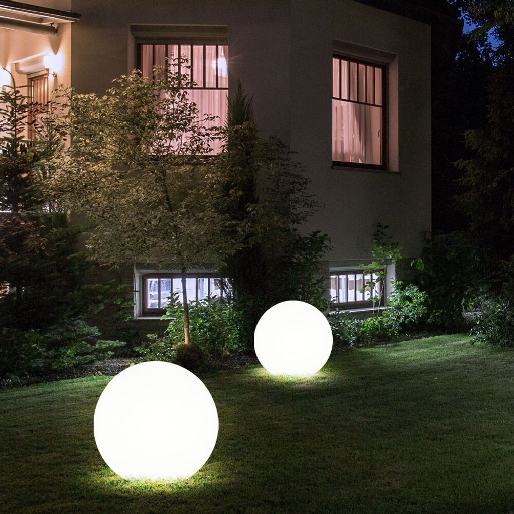 2er LED Solarleuchte, Kugel weiß, H 62 cm Produktbild 5