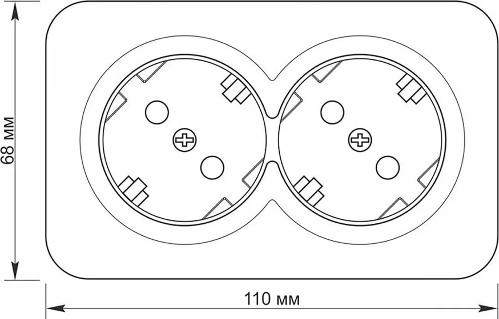 Prise double VIDEX BINERA noir IP20 - Design Schuko bi-poste sobre