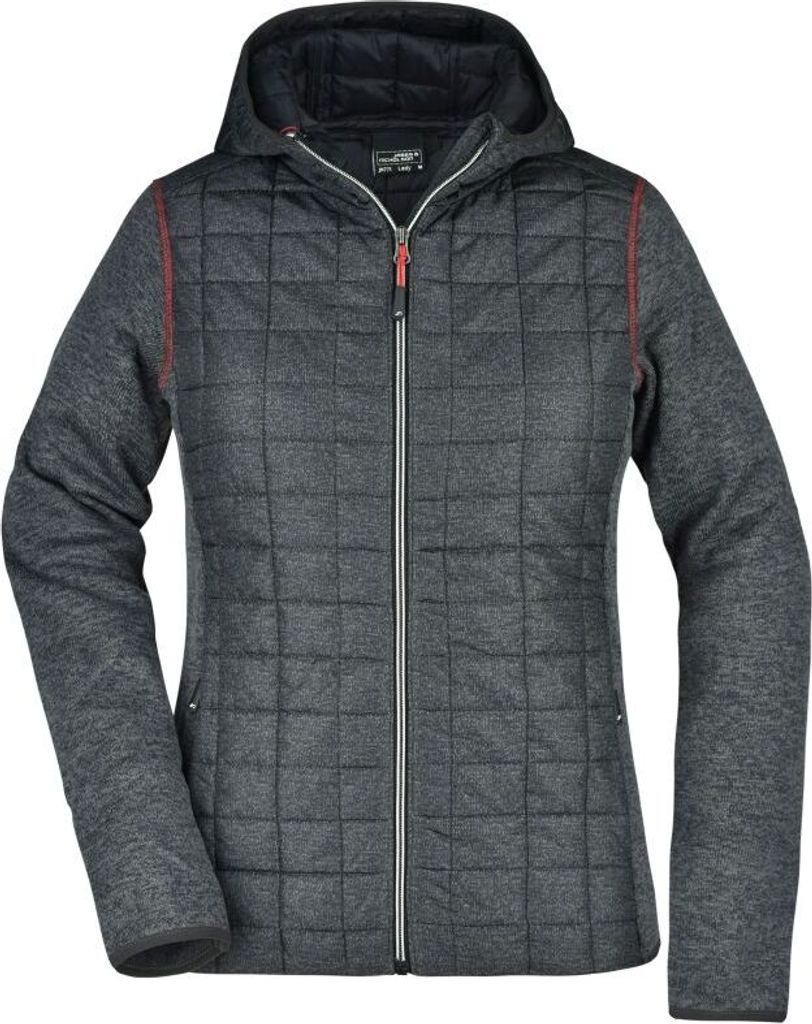 Strickfleecejacke im stylischen Materialmix grey-melange/anthracite-melange, Gr. L