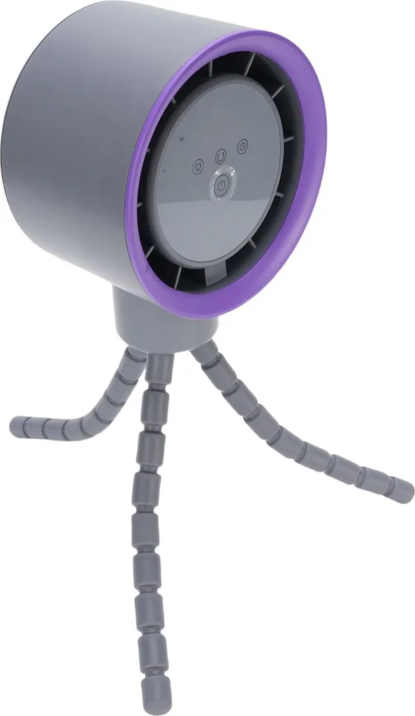 Passeggino a batteria, display digitale, oscillazione a 360 gradi, ventilatore, treppiede, agganciabile, flessibile, 4000 mAh, grigio