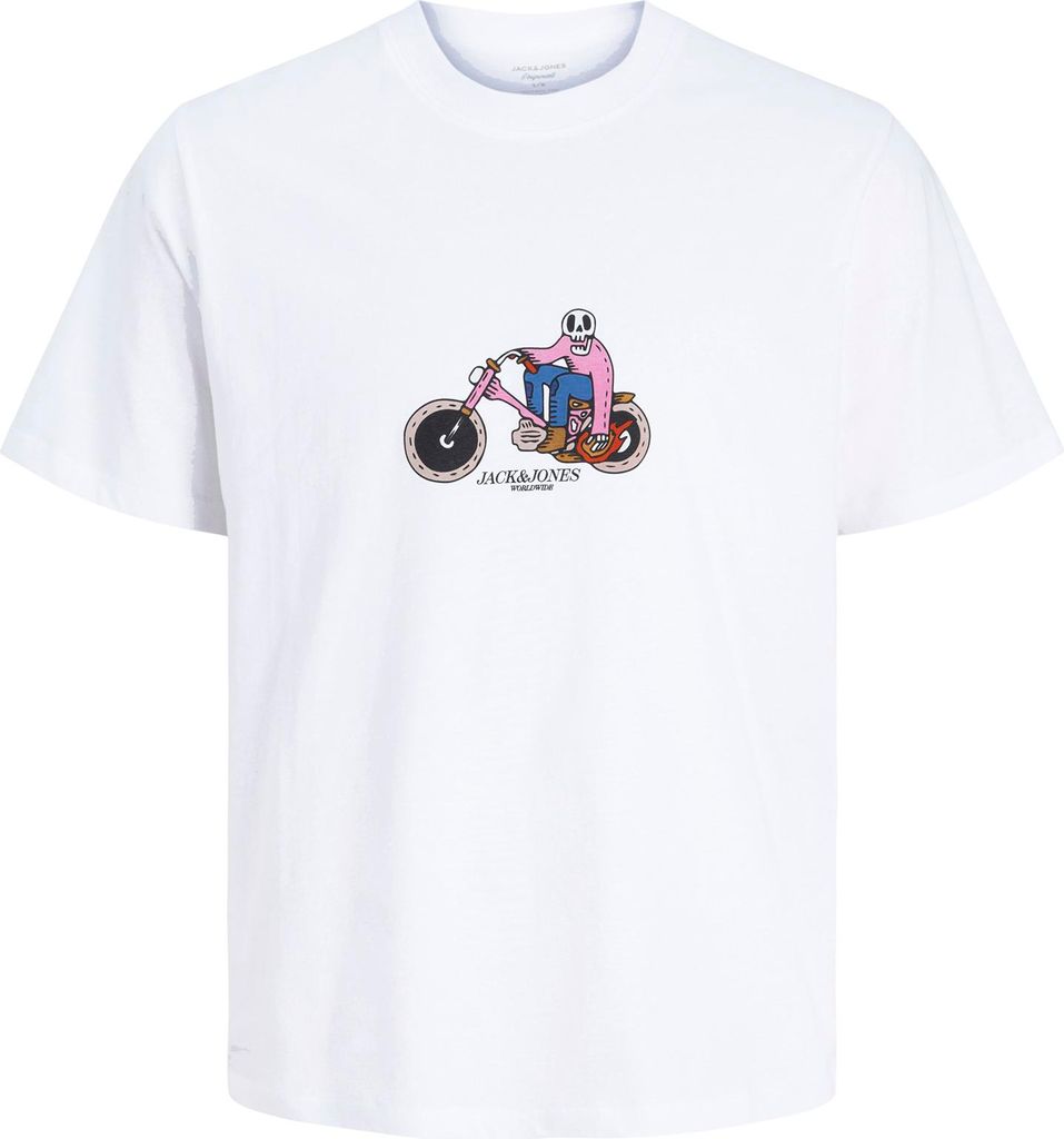 Jack&Jones Übergröße T-Shirt weiß Skull JORCATSKILLS
