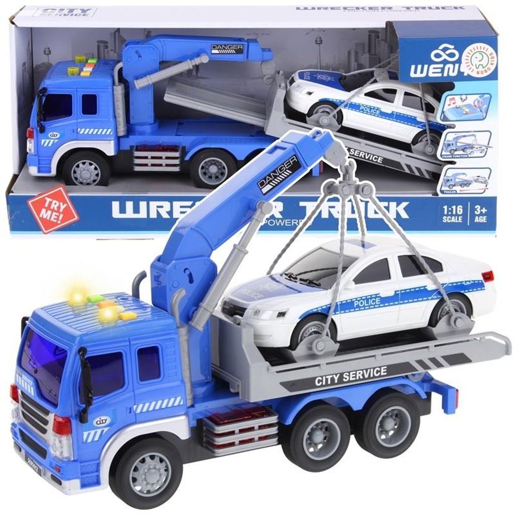 Camion Dépanneuse avec grue Voiture de police Image du produit 