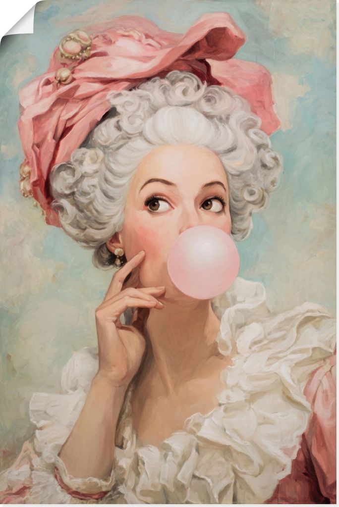ARTland Poster Kaugummi Rebellin Madame Pompadour Größe: 20x30 cm