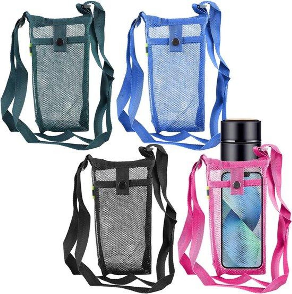 4er Mesh-Wasserkarrenhalter mit verstellbarem Schultergurt, leichter Griff, Wasserkarrenfalten, für Kinder, Erwachsene, Wandern, Reisen, Outdoor