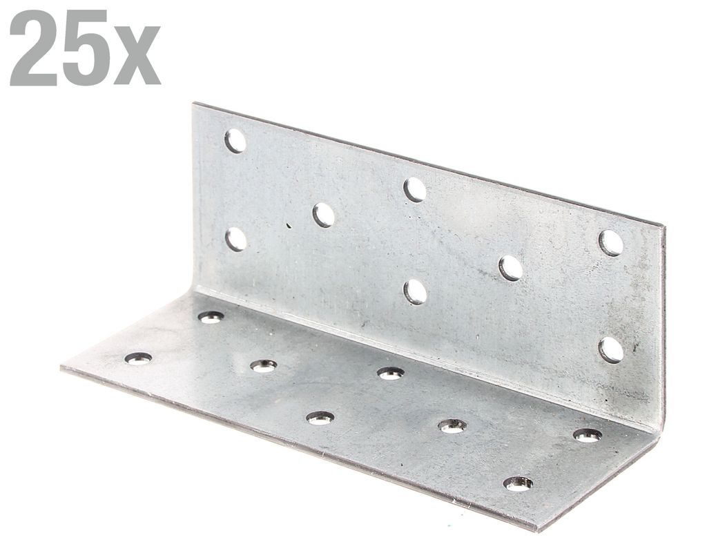 Alberts 25 x Winkelverbinder 40x40x100 mm stabiler Metallverbinder für Holzbau