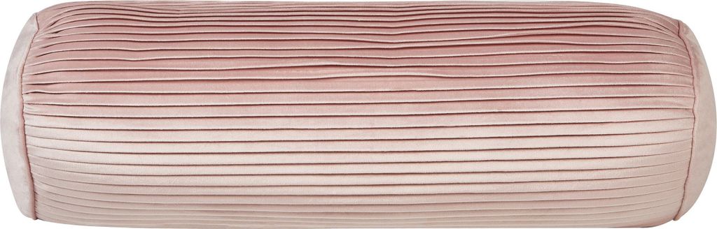 BELIANI Dekokissen Rosa Samtbezug mit Füllung 22x60 cm Plissiert Lang Kuschelig Modern Kissenrolle Nackenrolle für Sofa Sessel Wohnzimmer Schlafz...