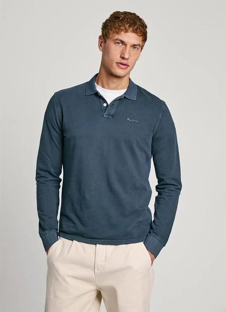 Pepe Jeans New Oliver Langarm-polo Blau L Herren Blau L