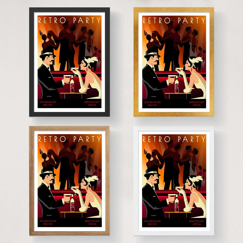 Affiche 100 % Matte Satin Party 1972 Multicolore Format 50 x 70 cm - 2