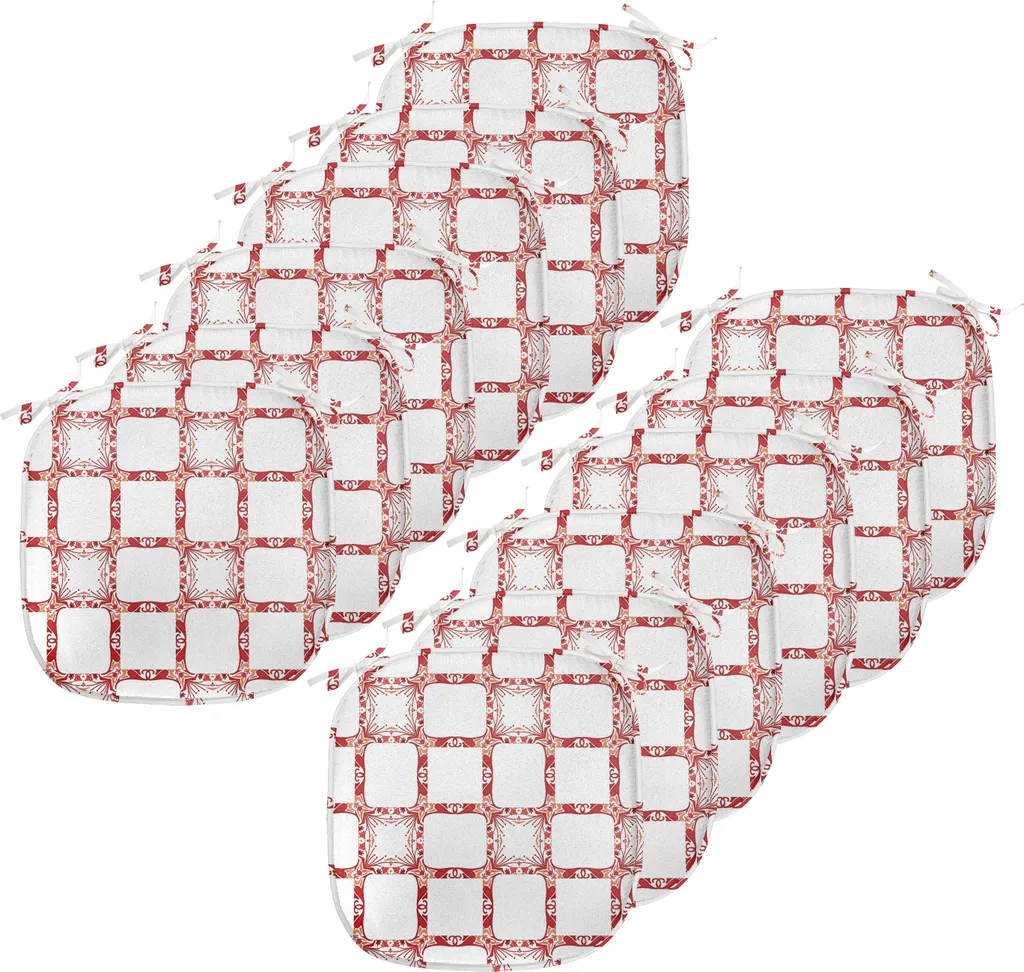 Cuscini Sedie Marrone Castagna 40x40 Impermeabili - Set 12 Pezzi