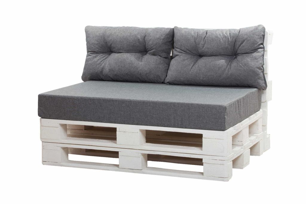 Vankúšik na palety 120x50x40cm, Šedá záhradný vankúš, sada Obrázok produktu 
