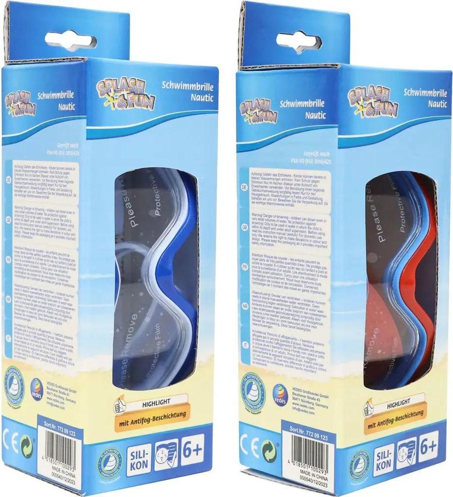 Splash & Fun Taucherbrille Junior 6+, 2-fach sortiert, Silikon Sonstige