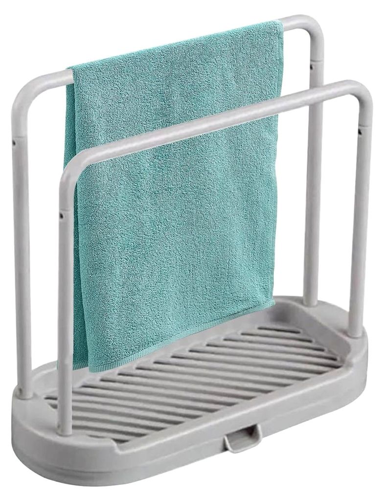 Spüllappenhalter für die Küchenspüle, Lappenhalter mit Abtropfschale für Küchenspüle, Geschirrtuchständer