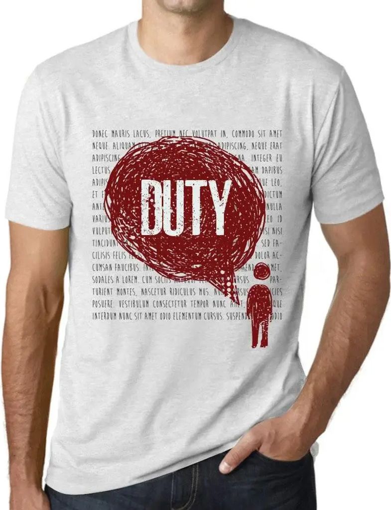 Herren Grafik T-Shirt Gedankenzoll – Thoughts Duty – Öko-Verantwortlich Vintage Jahrgang Kurzarm Lustige Druck Geburtstag Geschenk Mann