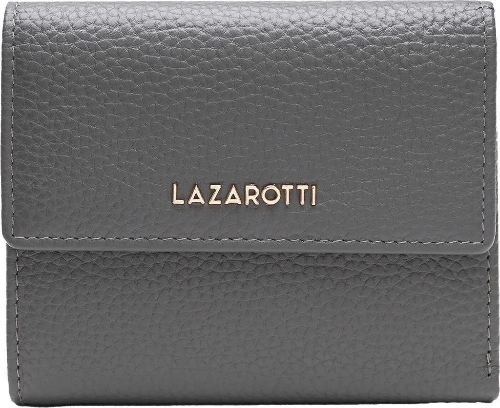 Lazarotti Pelle portafoglio Bologna Leather Wallet With 8 Card Slots Grey grigio