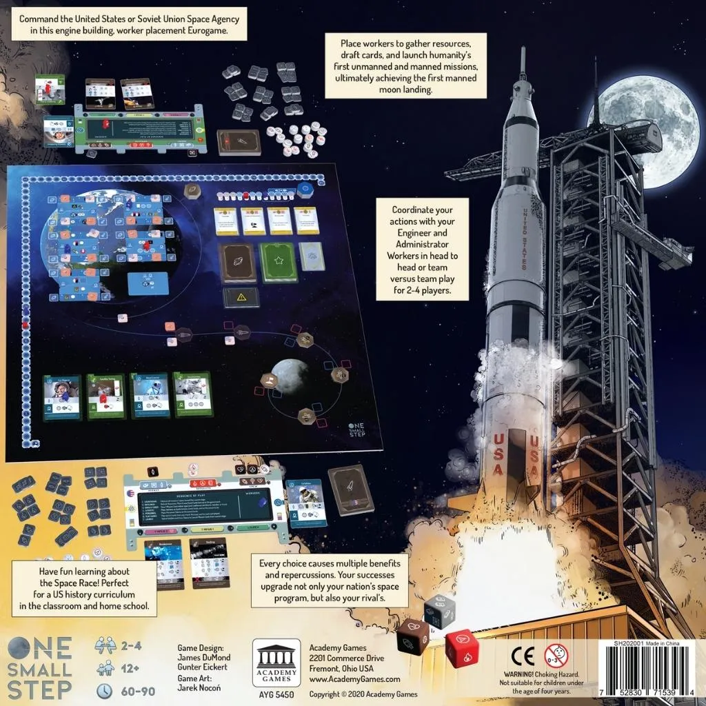 Jeu de Plateau Stratégique One Small Step - Simulation Course à la Lune - 2
