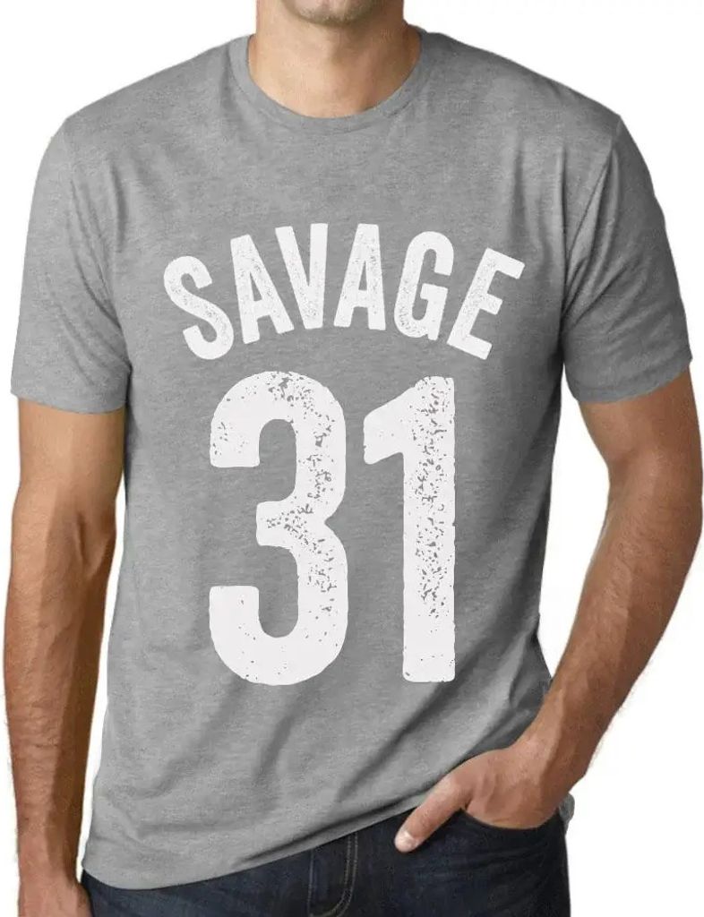 Herren Grafik T-Shirt Savage 31 Geschenk 31. Geburtstag Jahrestag 31 Jahre Jubiläum 31 Jährige Mann Jahrgang 1993 Kurzarm Lustige Druck