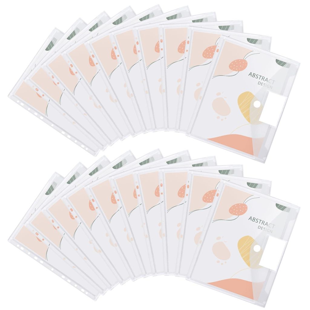 Packung mit 48 A4-Dokumentenmappen mit 11 Perforationen, Klettverschluss und Etikettentasche - Wasserdichte Dokumentenorganizer (weiß)