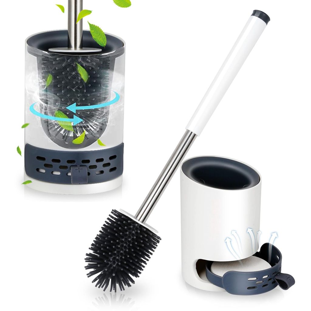 Jiubiaz spazzola per WC in silicone 2 in 1 spazzola per WC Immagine del prodotto 