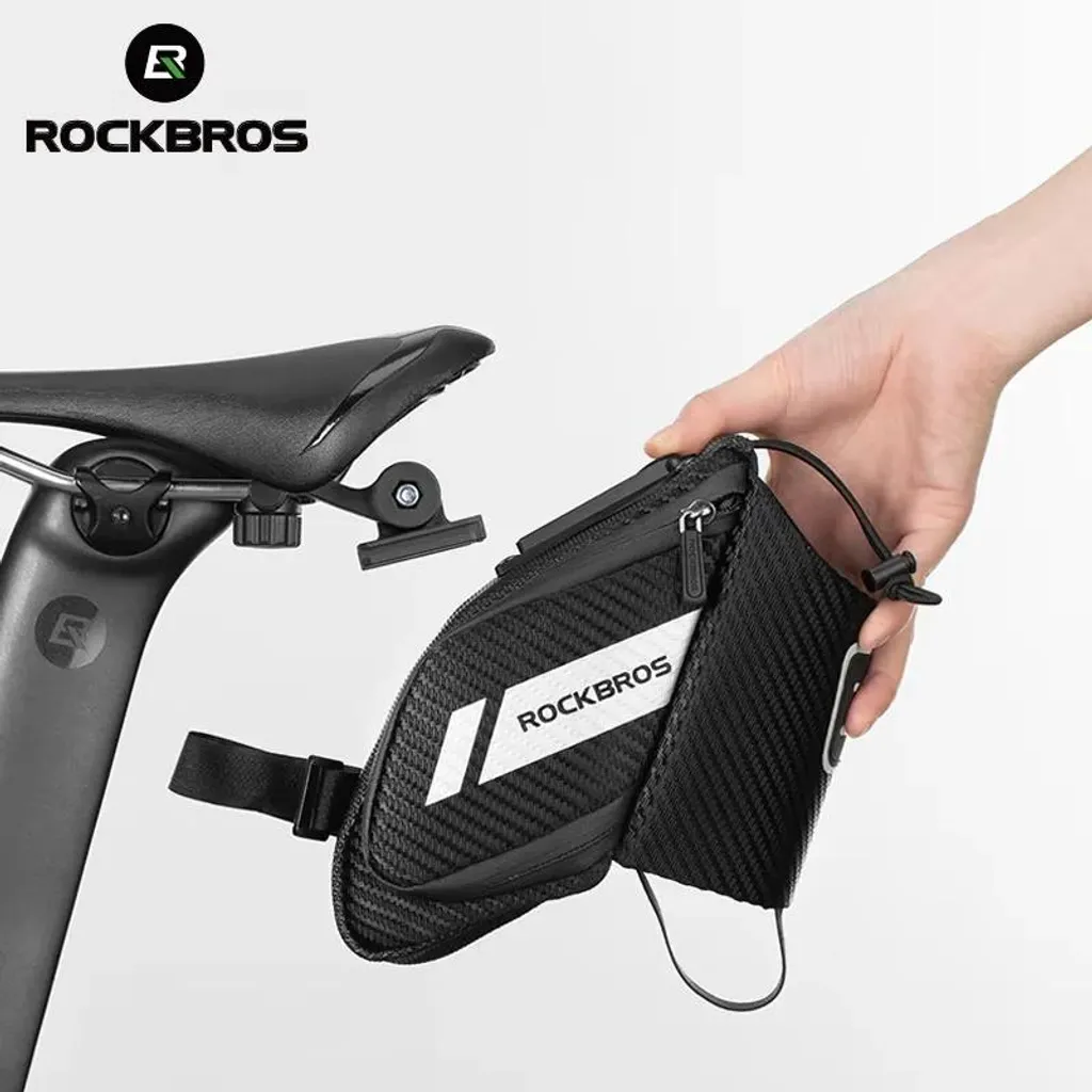 Sacoche de selle vélo résistante à la pluie avec support bidon C32BK - 2