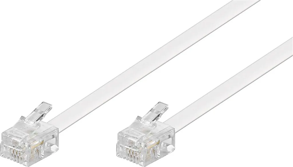Cavo Telefonico Goobay RJ45 a RJ11 3m Bianco - Connettore Modulare CCA