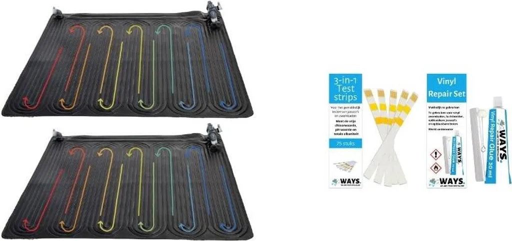 Intex - Riscaldamento piscina - 2x tappetino solare e kit di riparazione WAYS e strisce reattive