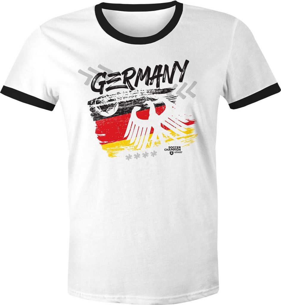 Herren WM-Shirt WM Fußball Weltmeisterschaft 2018 World Cup Deutschland Adler Vintage Moonworks weiß-schwarz M