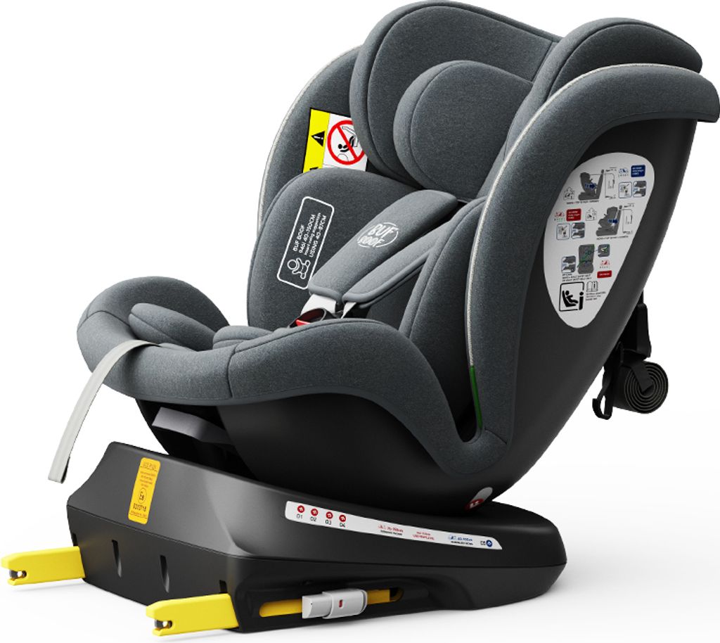 TWT I-SIZE Grau Kindersitz mit 360 Grad drehbarem Produktbild 3