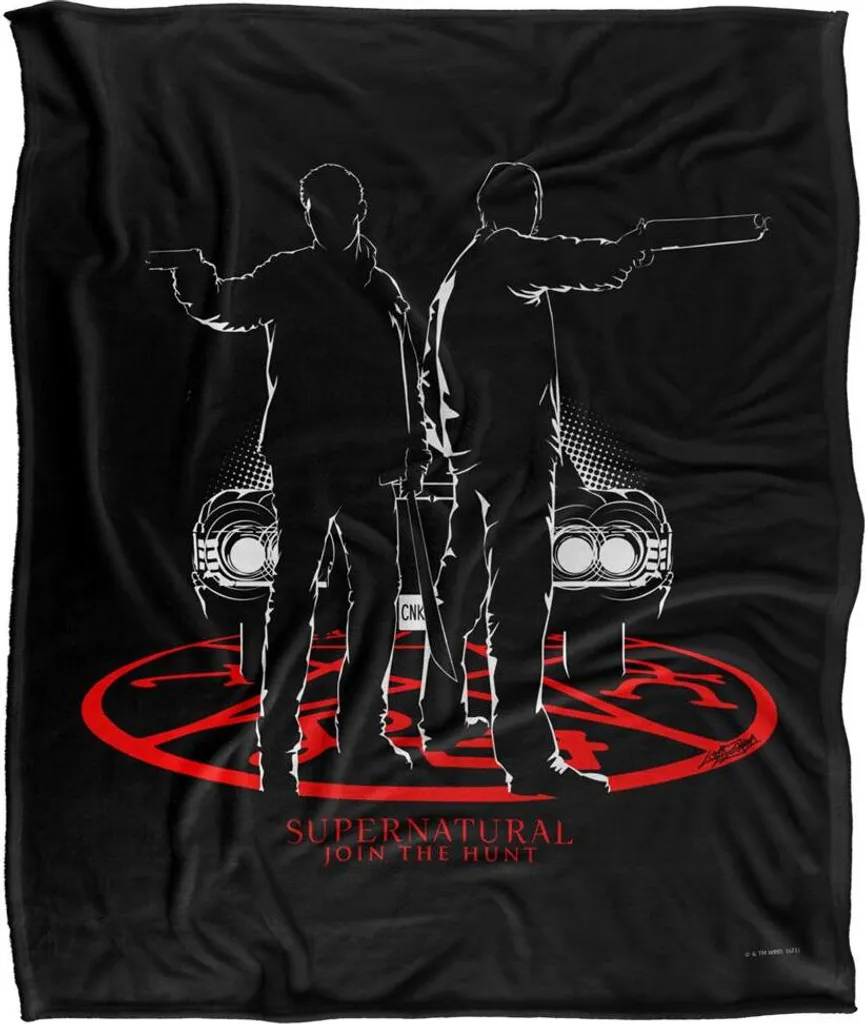 Supernatural Couverture Silhouette TV19481 Multicolore - Plaid Doux