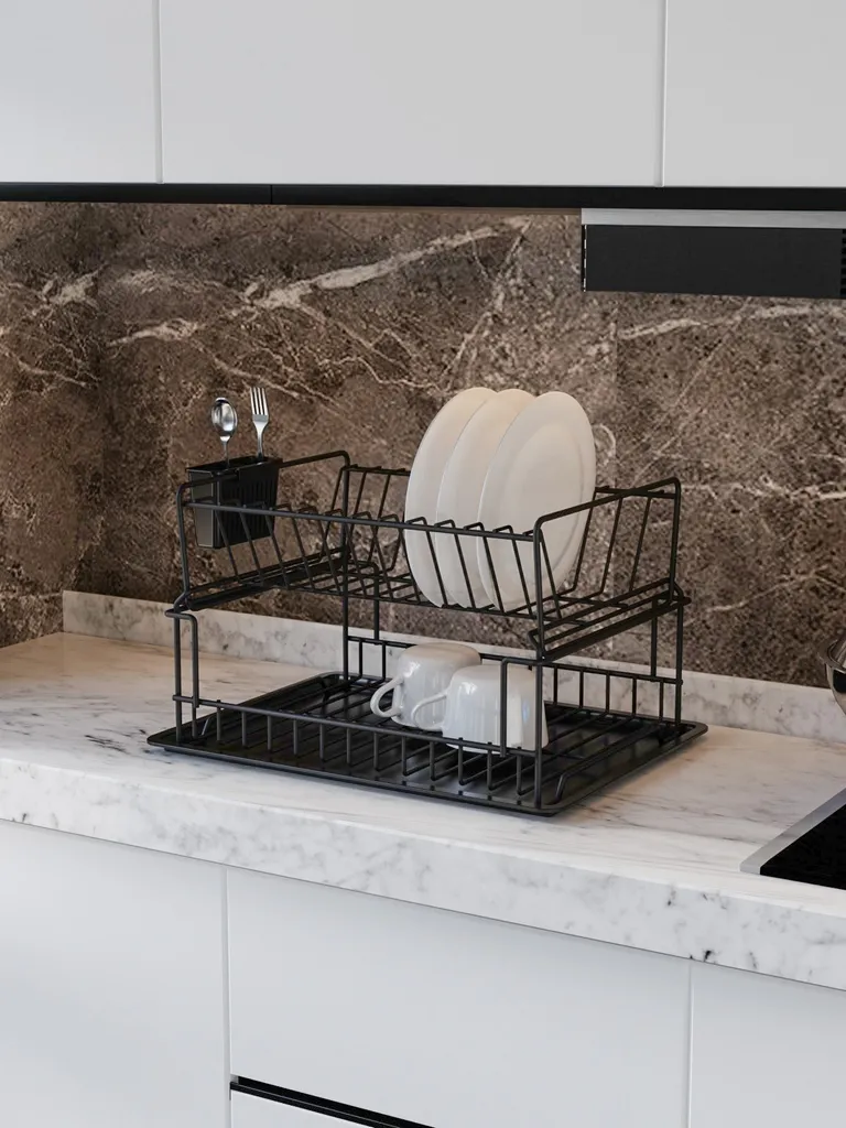 Égouttoir à vaisselle design en métal noir Hermia Concept SM004-B