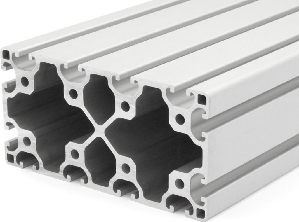 Länge 460mm - Aluminiumprofil 80x160L I-Typ Nut 8 (leicht), silber eloxiert. Aluminium Profil 80x160 Alu Profile 80 x 160 Montage- Systemprofil