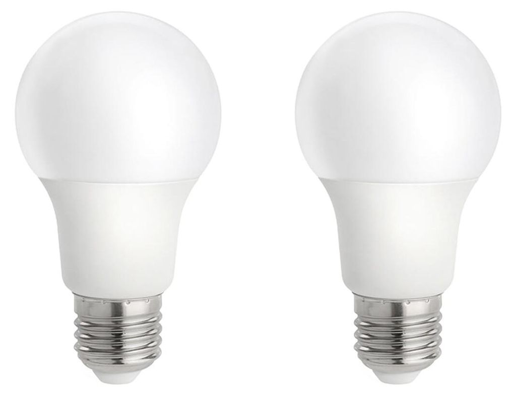 Spectrum LED-Lampe A60 E27 - 9 W - 230 V - 820 Lumen - 3000 K Warmweiß - Ø 60 mm - Für Decken-, Tisch- oder Stehlampen - 2 Stück