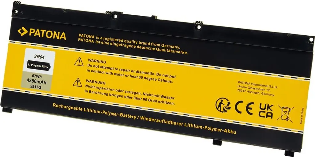 Batterie PATONA SR03XL SR04XL pour HP OMEN 15-ce dc cb Pavilion 15cx