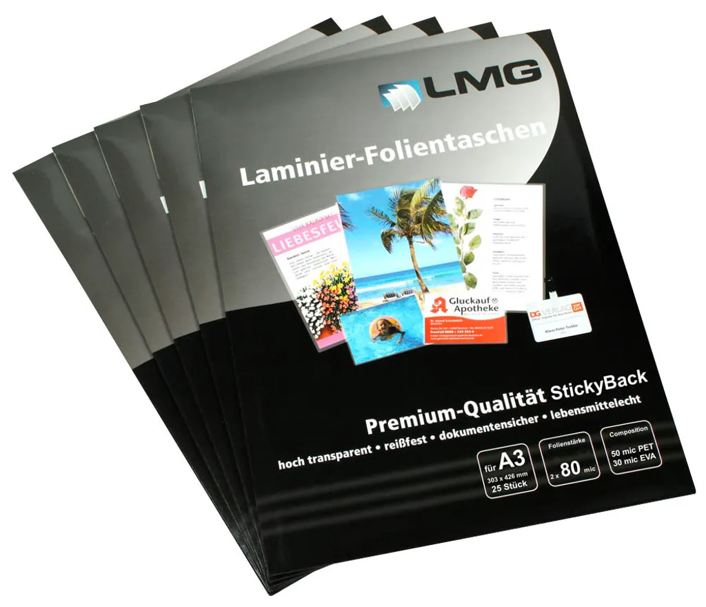 LMG LMGA3-80S-25 Pouches A3 80 Micron Autoadesive - Office Premium