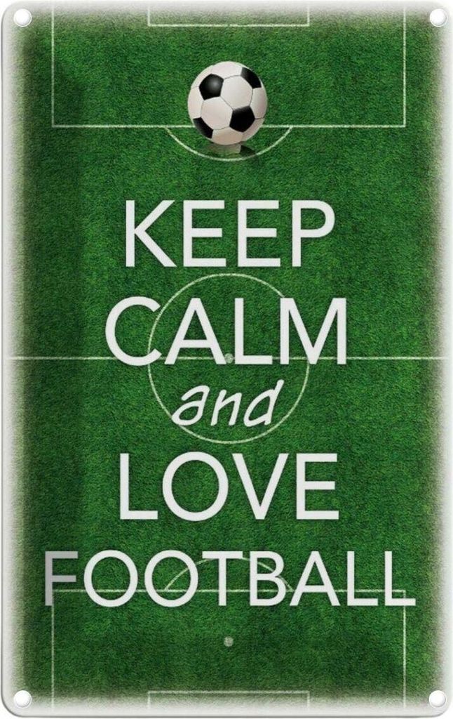 vianmo Blechschild 18x12 cm Keep Calm and love Football Produktbild 
