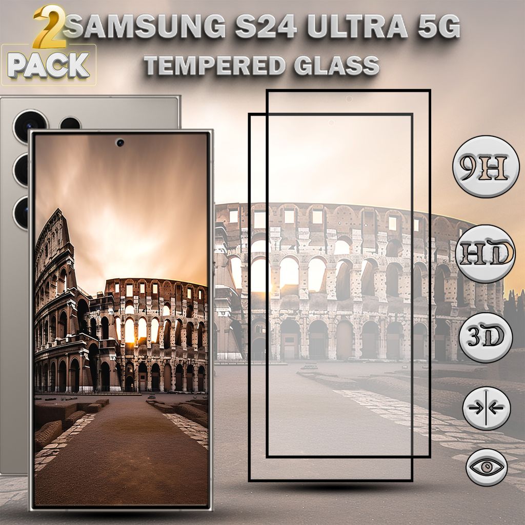 2-Pack SAMSUNG S24 ULTRA 5G Displayschutzfolie aus 9H gehärtetem Glas