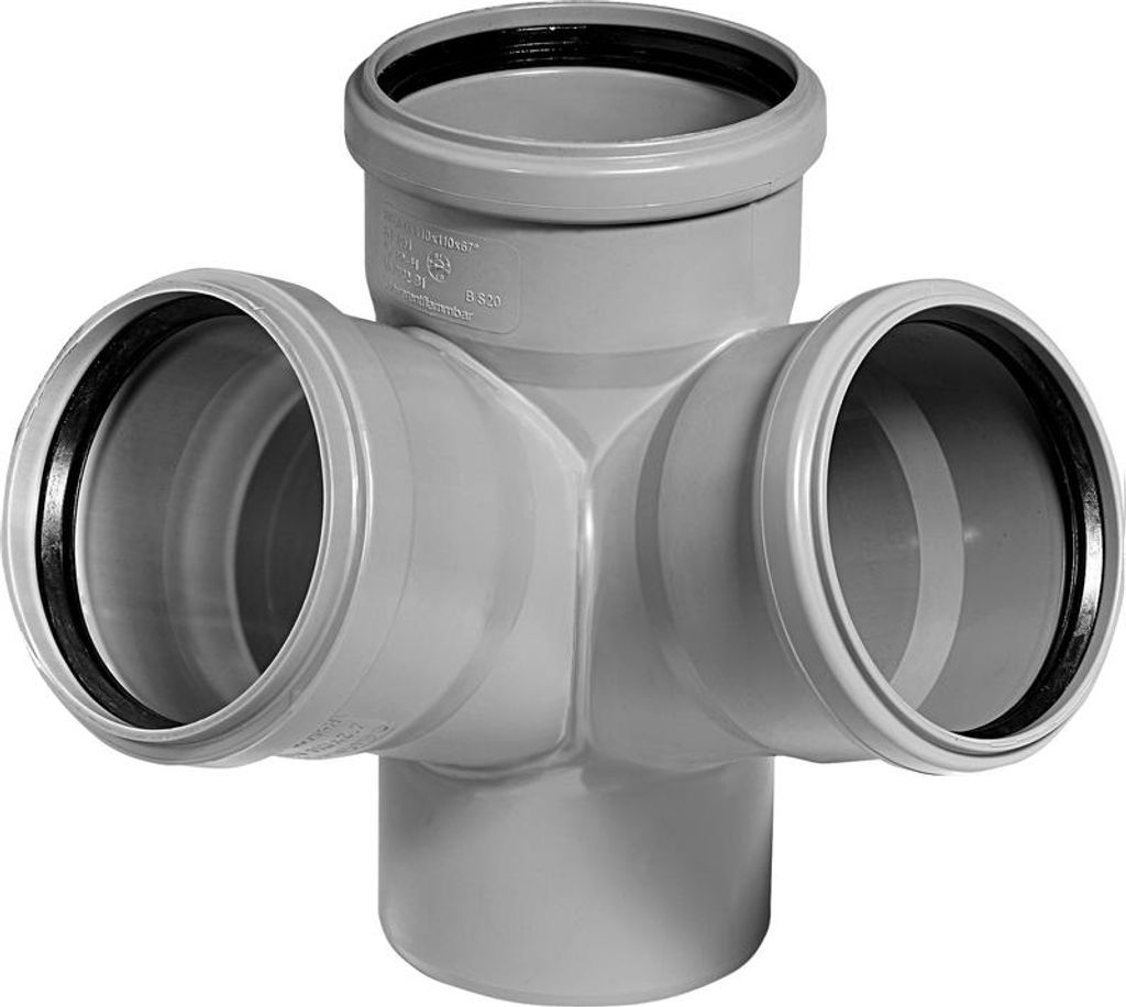 Eckabzweig Osma HTED 45° DN 110 x 110 x 110 grau