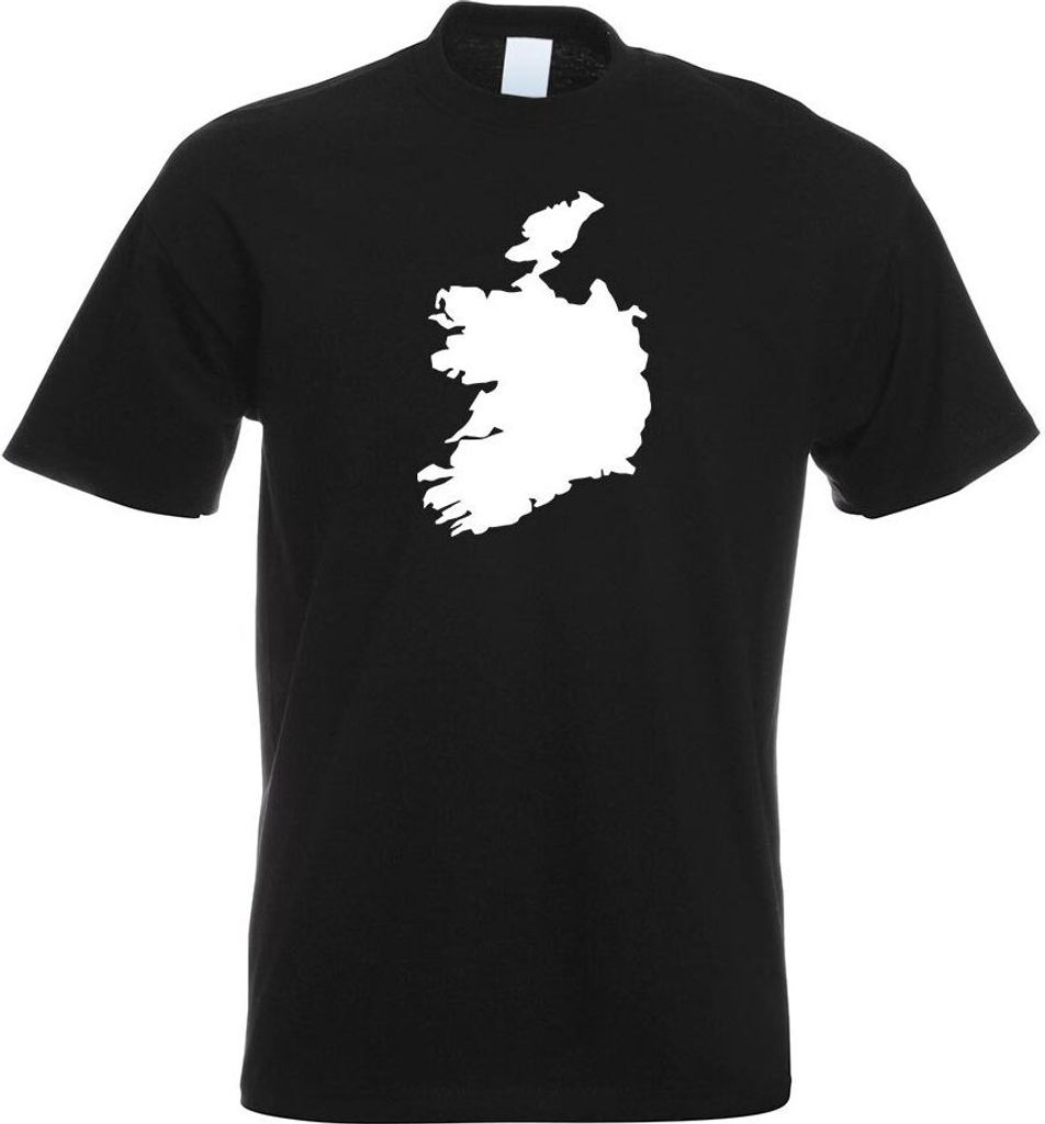 Kiwistar - T-Shirt - schwarz - Irland Umriss Kontur Herren Funshirt Bedruckt Design Sprüche Spruch Motive - mit Motiv Bedruckt - Funshirt Design -...