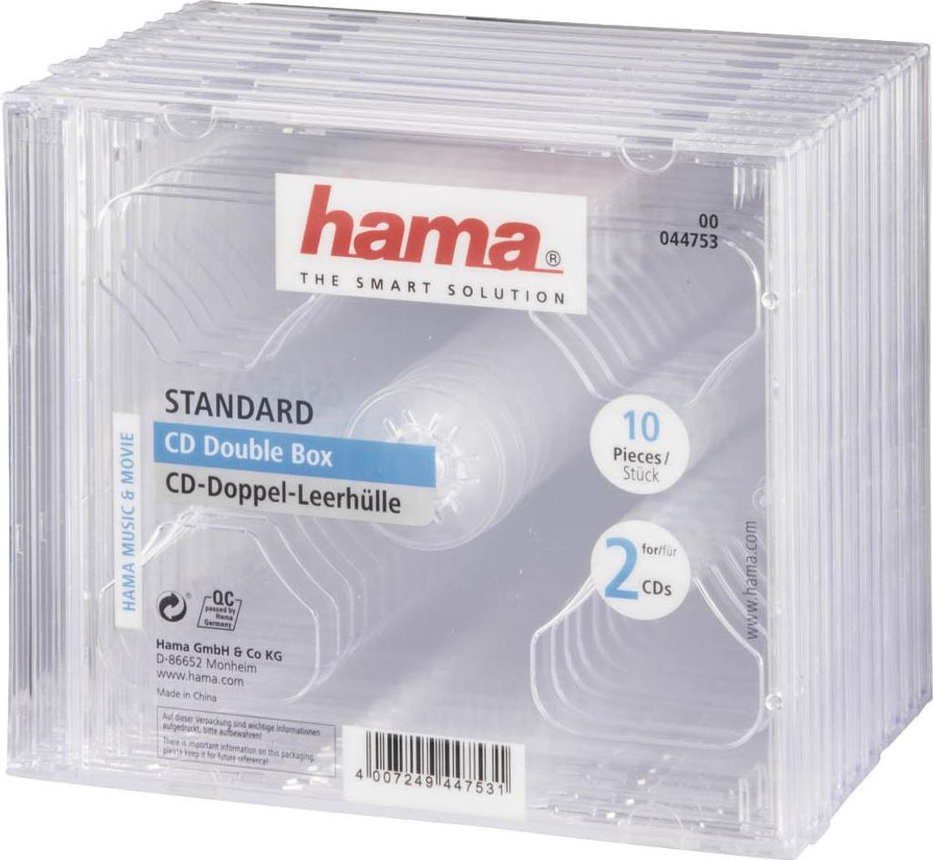 Hama Pochette double vide pour CD Jewel Case, paquet de 10 Image du produit 